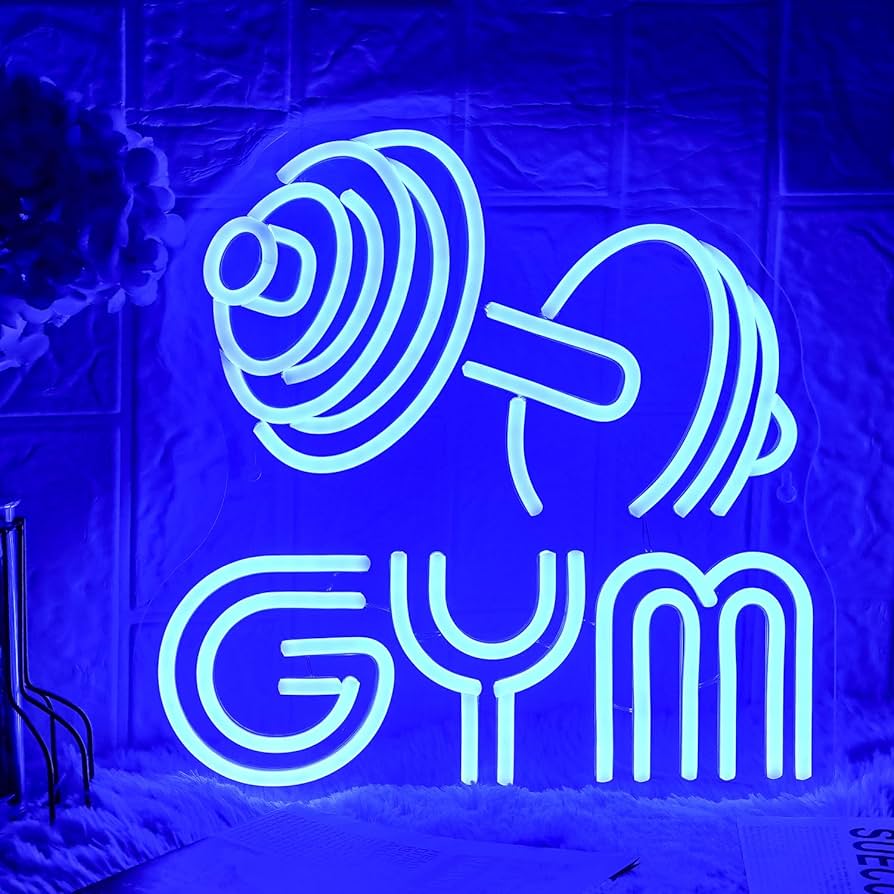 Amazon.com : LMSIGNLY Dumbbell Neon Sign Barbell Gym Neon Signs Gym Letter Neon Light Gym Blue Barbell Neon Light Sign for Sports Room, Decor Club,Party Bar,Fitness Club Decoration(13x13inch) : Tools & Home